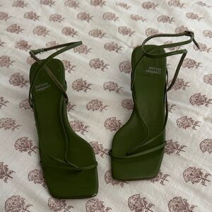 Jeffrey Campbell Dark Green Strappy Heels